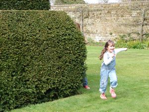 Mummy pushed me out from behind the bush!