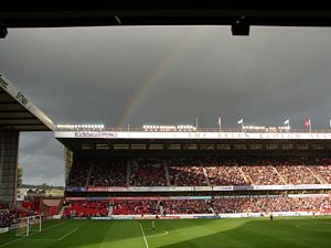 Rainbow over the Brian Clough stand