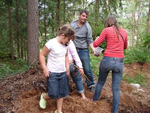 Digging for worms!