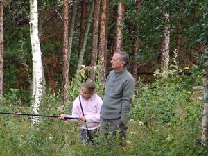 Fishing in the forest