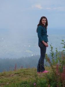 Ellen on the mountain at Grönklitt