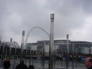 Walking towards the stadium