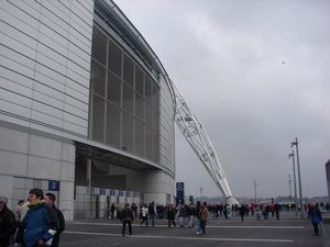 Outside the stadium