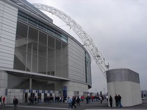 Outside the stadium