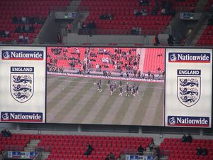 One of the big score boards/video screens