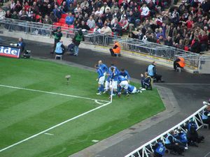 The Italians celebrating their first goal, scored after 29 seconds!!